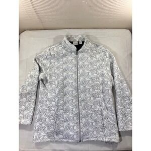 Weekends by Chico's Womens Paisley Print Full Zip‎ Up Jacket Size 2
